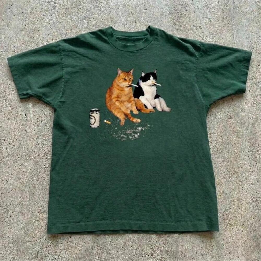Green Cat Smoking Tee